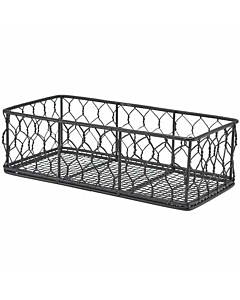 GenWare Rectangular Black Wire Basket 25 x 12 x 7.5cm