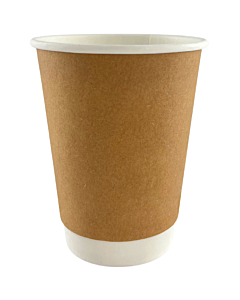 Zeus Compost & Recycle Double Wall Kraft Cups 12oz