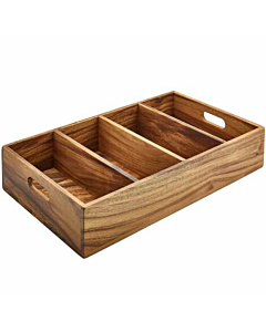 Acacia Wood 4 Compartment Cutlery Tray