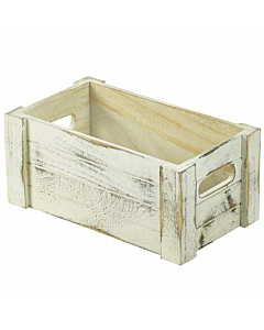 Wooden Crate White Wash Finish 27 x 16 x 12cm