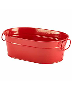 Galvanised Steel Serving Bucket Red 23 x 15 x 7cm