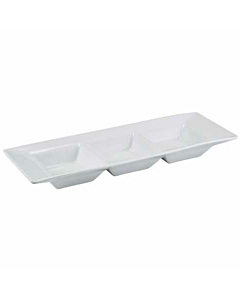 GenWare Porcelain Triple Dish 25.4 x 9cm/10 x 3.5"