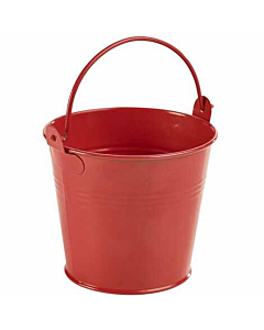 Galvanised Steel Serving Bucket 10cm Dia Red