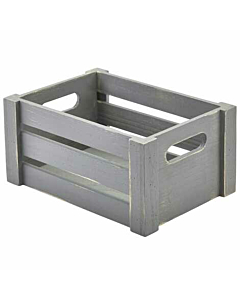 Wooden Crate Grey Finish 22.8 x 16.5 x 11cm