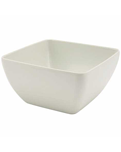 White Melamine Curved Square Bowl 12.5cm