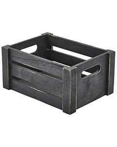 Wooden Crate Black Finish 22.8 x 16.5 x 11cm