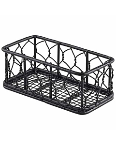 Genware Rectangular Black Wire Basket 14 x 7 x 5.5cm