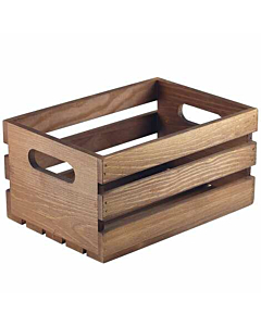 Wooden Crate Dark Rustic Finish 21.5x15x10.8cm