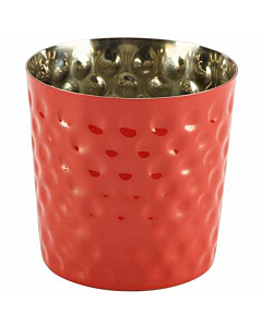 Red Hammered Stainless Steel Serving Cup 8.5 x 8.5cm