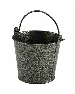 Galvanised Steel Hammered Serving Bucket 10cm Dia Silver