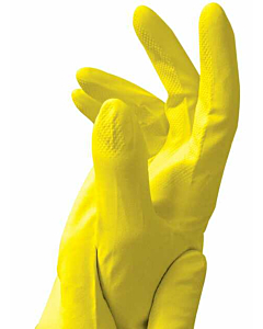 Caring Hands Medium Yellow Latex Rubber Gloves