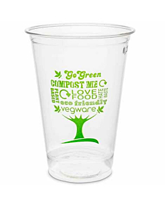 Vegware 9oz PLA Cold Cup Green Tree