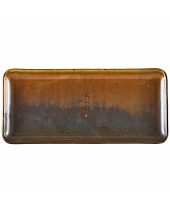 Terra Porcelain Rustic Copper Narrow Rectangular Platter 30