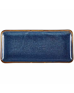 Terra Porcelain Aqua Blue Narrow Rectangular Platter 30 x 14