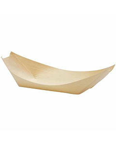 GenWare Disposable Wooden Serving Boats 17cm (100pcs)