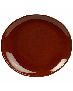 Terra Stoneware Rustic Red Oval Plate 29.5 x 26cm