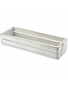 Wooden Crate White Wash Finish 34 x 12 x 7cm