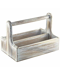 White Wooden Table Caddy