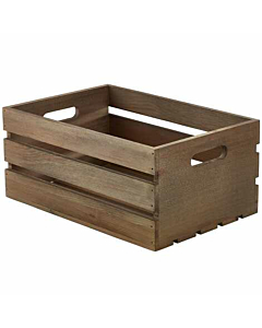 Wooden Crate Dark Rustic Finish 34 x 23 x 15cm