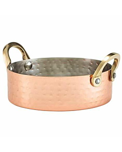 Mini Hammered Copper Plated Casserole Dish 12 x 3.5cm