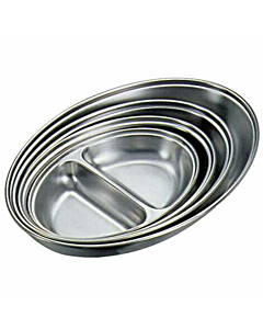 GenWare Stainless Steel Two Division Oval Vegetable Dish 35c