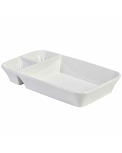 Genware Porcelain Rectangular Divided Dish 26 x 15 x 4cm/10.