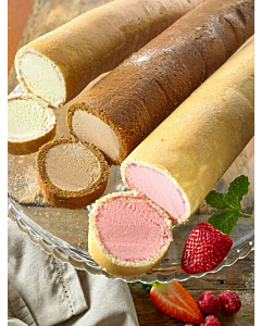 Cooldelight Raspberry Ice Cream Sponge Rolls