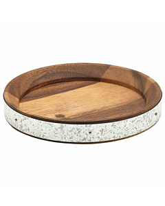 Acacia Wood Zinc Banded Serving Board 17cm