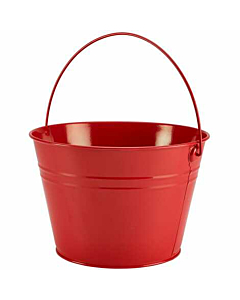 Stainless Steel Serving Bucket 25cm Dia Red