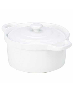 Genware Porcelain Covered Mini Casserole Dish 14cm/5.5"