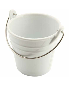 Genware Ceramic Bucket W/ St/St Handle 11cm Dia