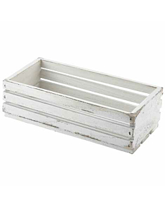 Wooden Crate White Wash Finish 25 x 12 x 7.5cm