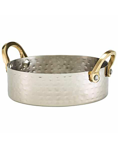 Mini Hammered Stainless Steel Casserole Dish 12 x 3.5cm