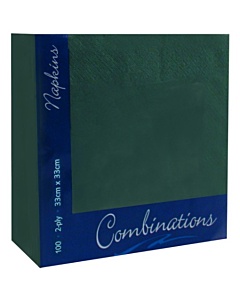 Combinations  2 Ply Forest Green Napkins 33cm