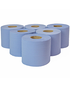 Poppies 2 Ply Blue Centrefeed Rolls 180mm x 110m
