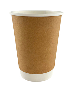 Zeus Compost & Recycle Double Wall Kraft Cups 8oz