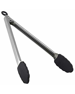 St/St Locking Tongs with Silicone Tip 30cm/12"