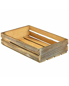 Wooden Crate Dark Rustic Finish 35 x 23 x 8cm