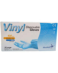 MediRite Vinyl Extra Large Latex Free Disposable Gloves