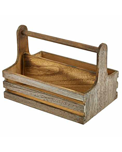 Medium Rustic Wooden Table Caddy