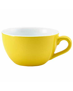 Genware Porcelain Yellow Bowl Shaped Cup 17.5cl/6oz