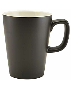 Genware Porcelain Matt Black Latte Mug 34cl/12oz