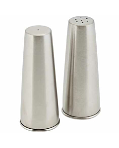 Genware Stainless Steel Conical Salt & Pepper Set