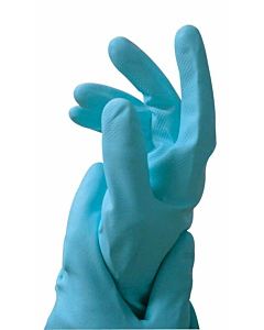 Caring Hands Medium Blue Latex Rubber Gloves