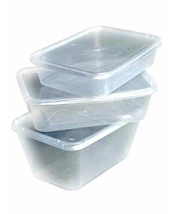 Weller Clear Microwavable Plastic Containers with Lids 650cc