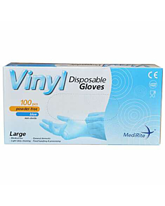 Vinyl Large Latex Free Blue Disposable Gloves