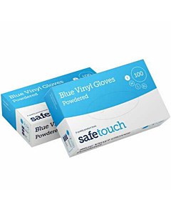 Safe Touch Small Blue Vinyl Powdered Gloves