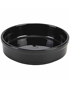 Genware Porcelain Black Round Dish 13cm/5"