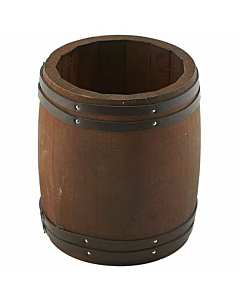 Miniature Dark Wooden Barrel 11.5 Dia x 13.5cm