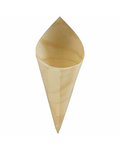 GenWare Disposable Wooden Serving Cones 12.5cm (100pcs)